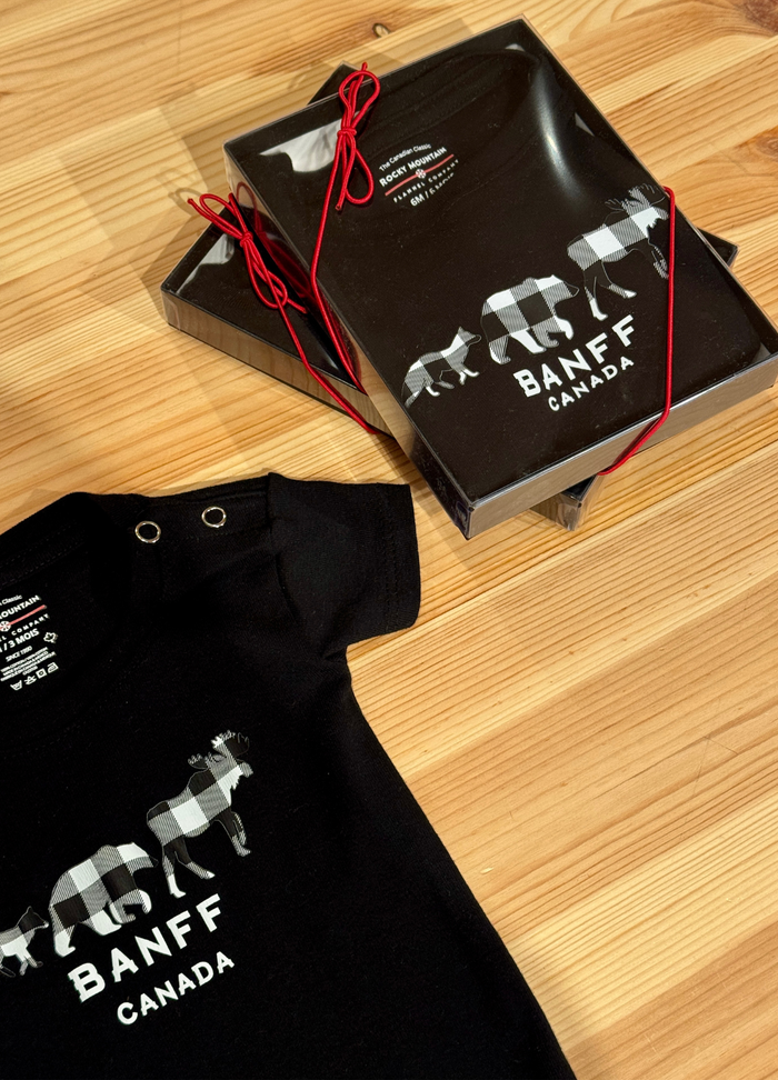 Baby Black 3 Animals with Banff Onesie