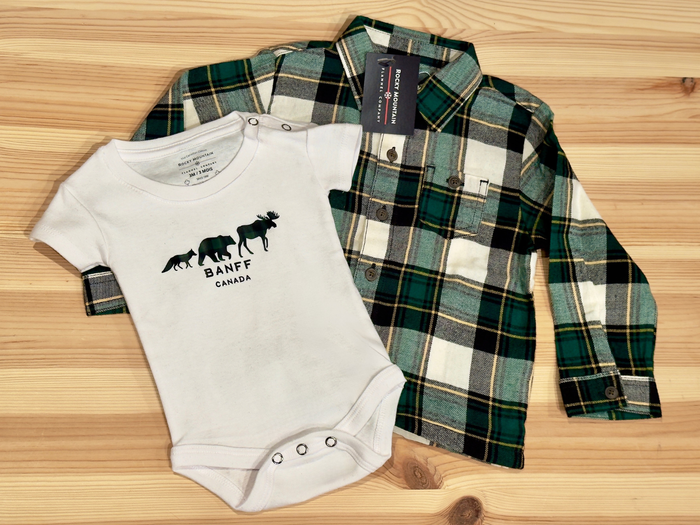 Baby White and Green 3 Animals with Banff Onesie