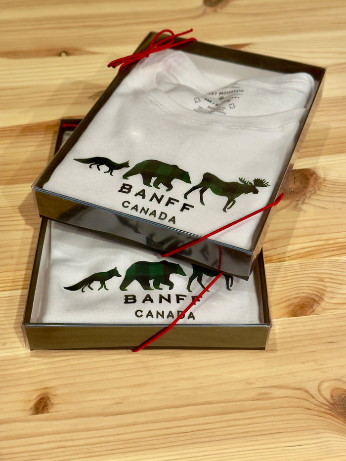 Baby White and Green 3 Animals with Banff Onesie