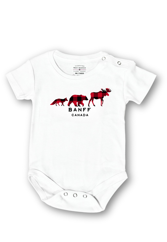 Baby White and Red 3 Animals with Banff Onesie