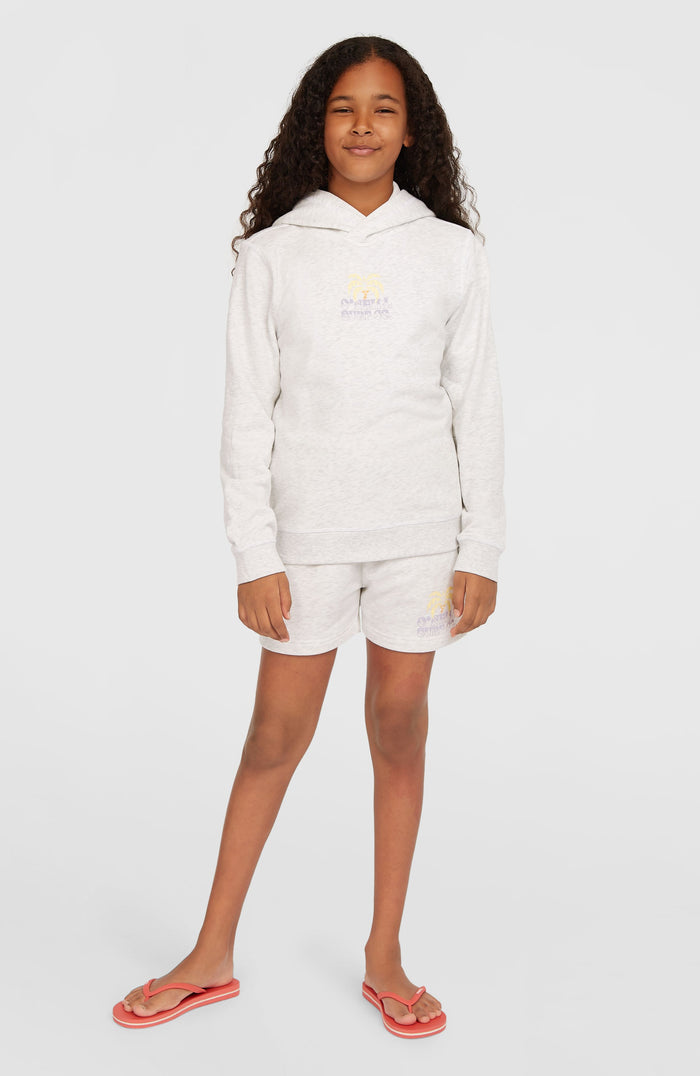 Back Print Hoodie | White Melange