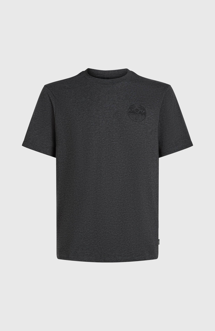 Back Print T-Shirt | Black Out Melange