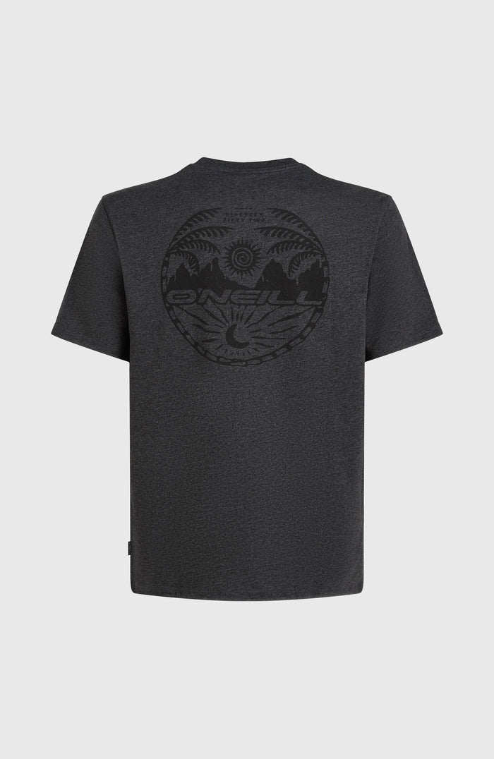 Back Print T-Shirt | Black Out Melange