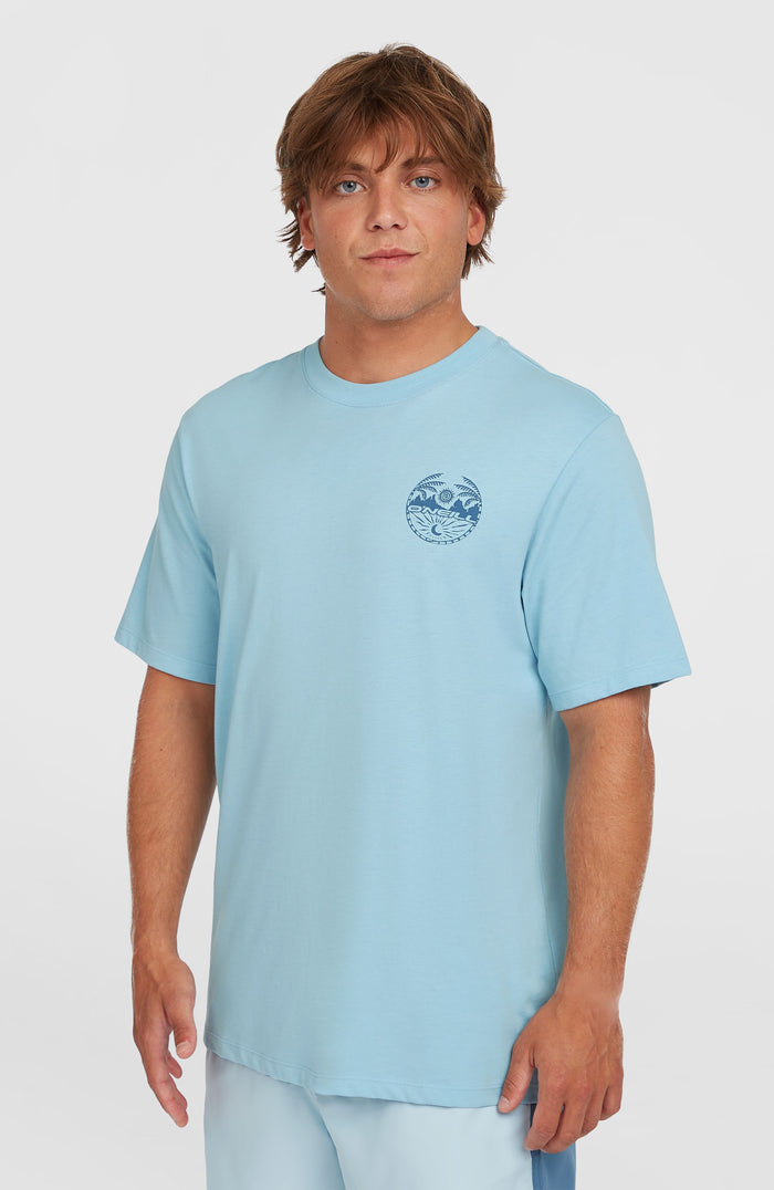 Back Print T-Shirt | Morning Glory Melange