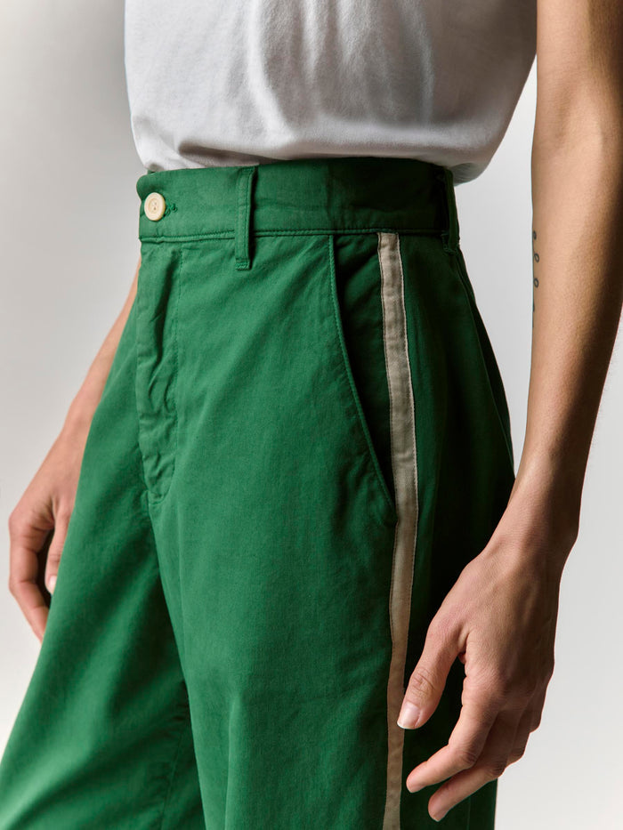 Light Gray baker striped trouser in kelly green