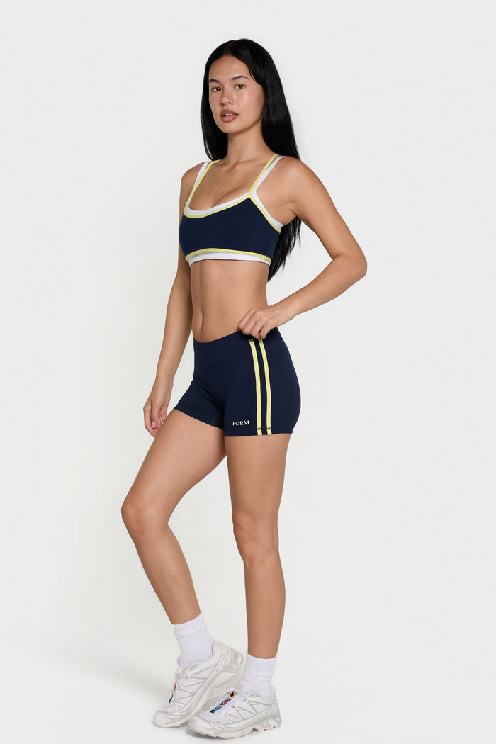 Binding Layered Bra - Navy/Lemon