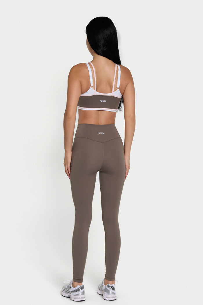 Binding Layered Bra - Walnut/Pink