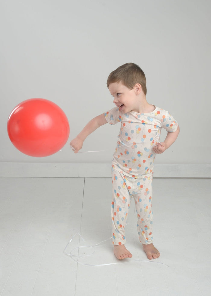 Birthday Balloon Bamboo Pajamas for Kids – Two Piece Set