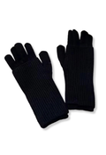 Black 3-in-1 Wool-blend Knit Gloves