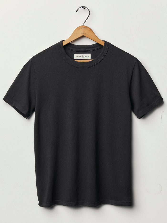 Dark Slate Gray black knit midweight crew