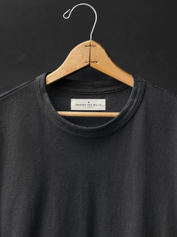Dark Slate Gray black knit midweight crew