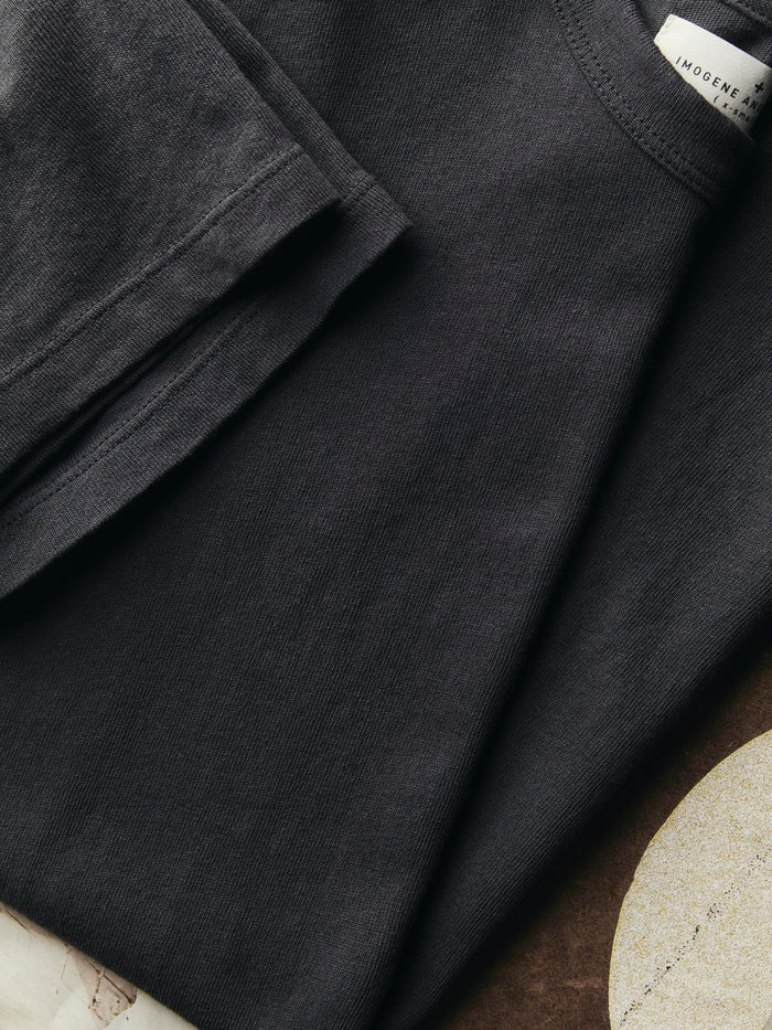 Dark Slate Gray black knit midweight crew
