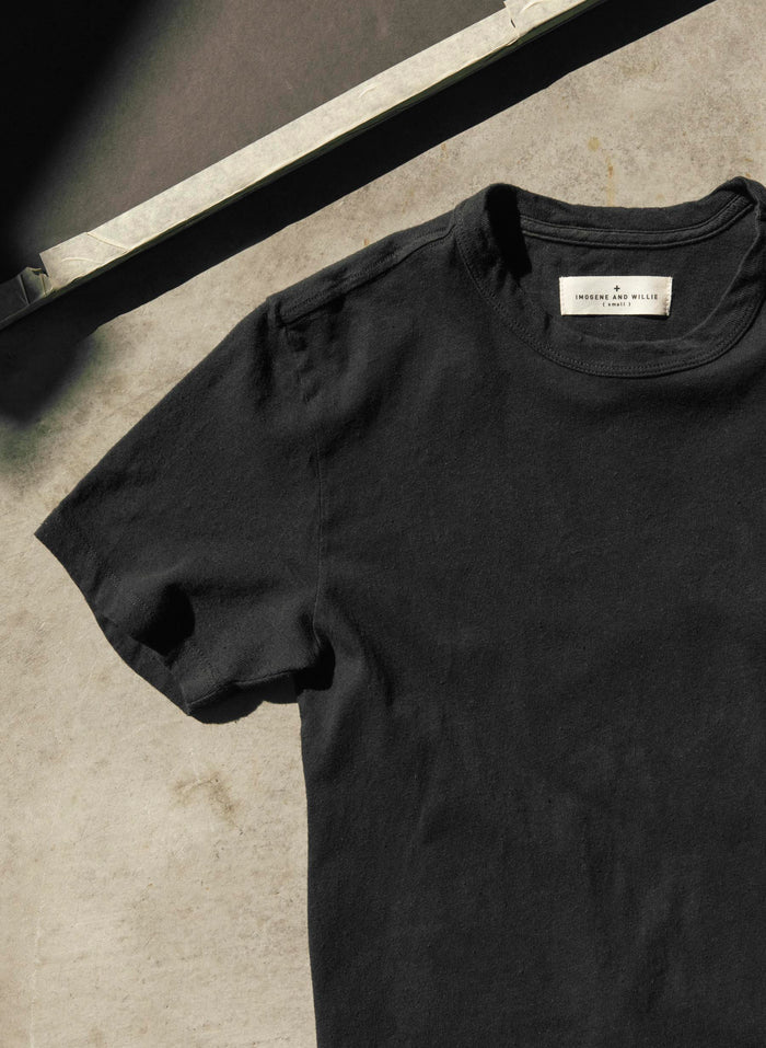 Dark Slate Gray black knit midweight crew