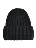 Black Thick Ribbed Beanie