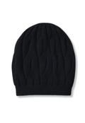 Black Wool Cable Knit Hat