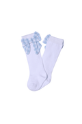 The Smocked Flamingo Apparel & Accessories Blue Gingham Bow Socks