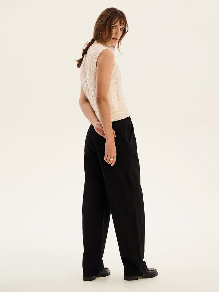 Bobbi Cable Knit Vest in Cream