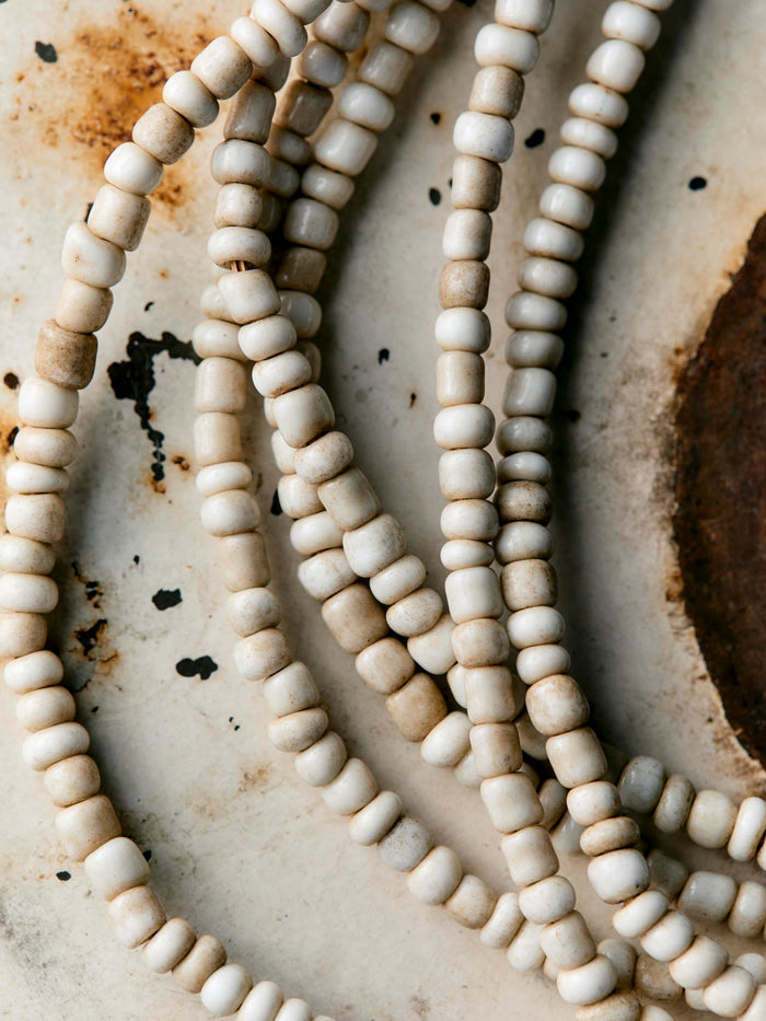 Dark Gray bone small glass beads