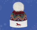 Christmas in Bloom Holiday Hat on blue background