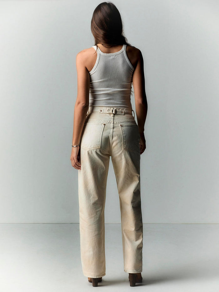 Gray buckleback jean in ojai