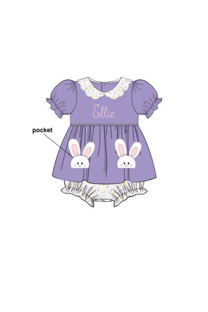 The Smocked Flamingo Apparel & Accessories Pre-Order Bunny Hop Floral Skirted Bubble