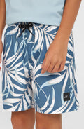 Cali 14'' Swim Shorts | Blue Dipped Leaves