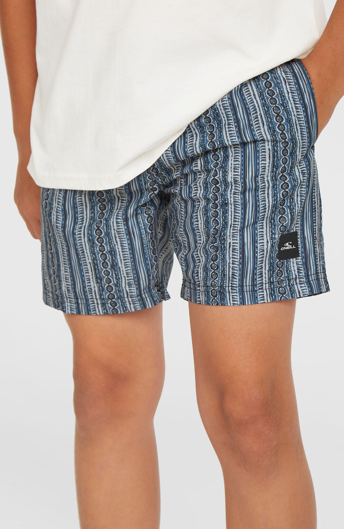 Cali 14'' Swim Shorts | Blue Pressed Lines