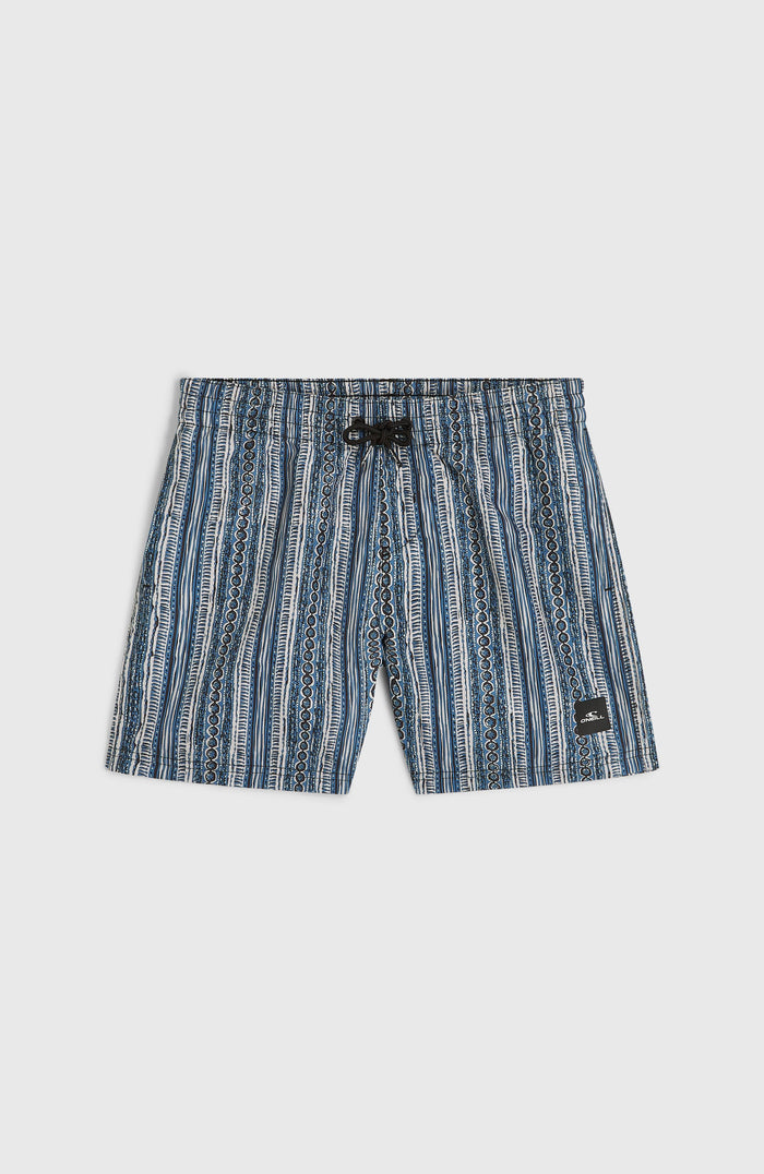 Cali 14'' Swim Shorts | Blue Pressed Lines