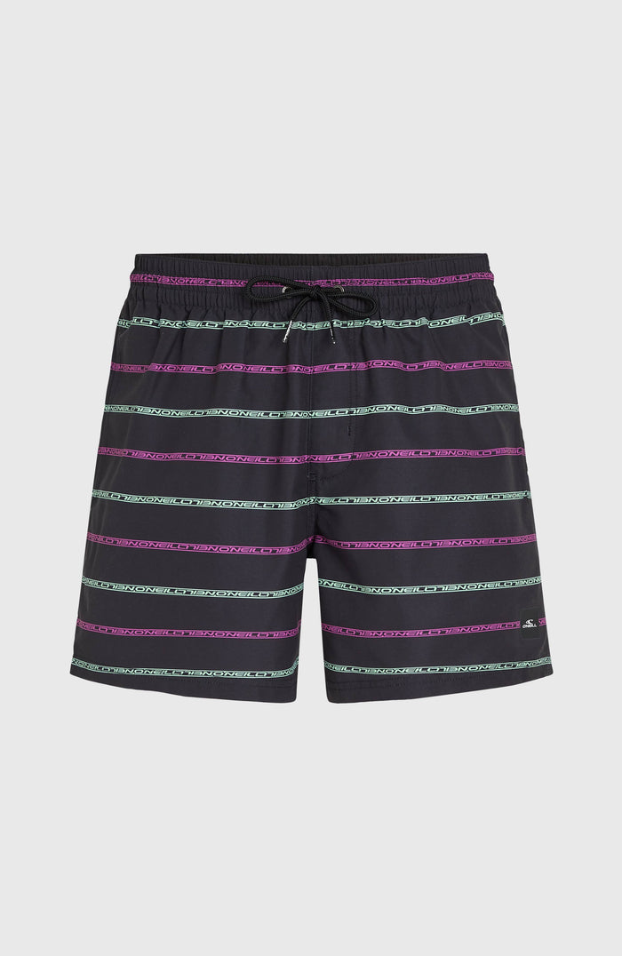 Cali First 15'' Swim Shorts | Black/Purple O'Neill Stripe