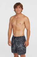 Cali Floral 16'' Swim Shorts | Black Dipped Leaves