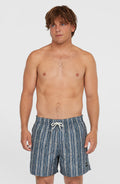 Cali Print 15'' Swim Shorts | Blue Pressed Lines