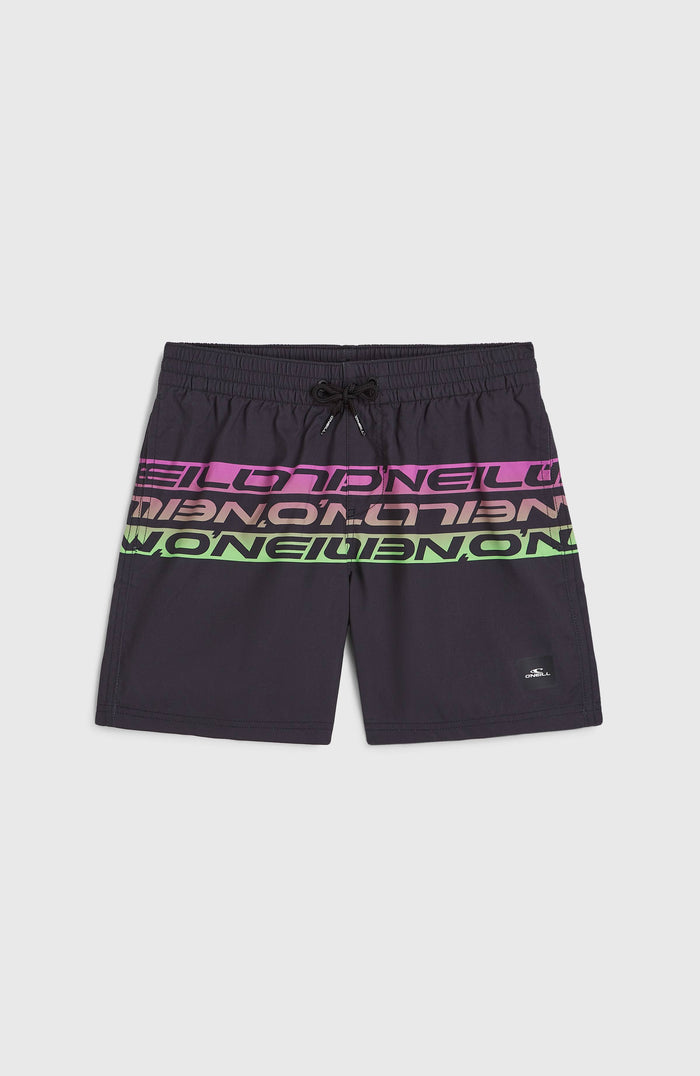 Cali Stripe 14'' Swim Shorts | Black Upside Down