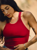 Saddle Brown cardinal ribbed racerback tank