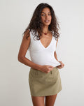 Image of Carlin Mini Skirt in Khaki