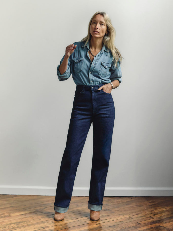 Gray catherine slim indigo selvage rinse