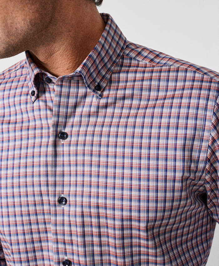 CBBD13826401 | Navy & Spice Check Sport Shirt