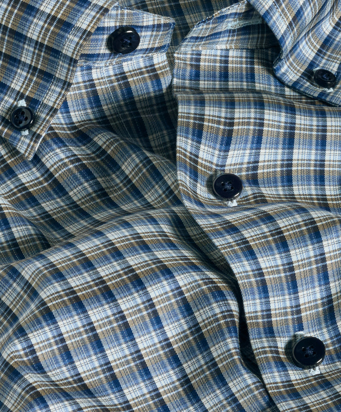 CBBD13826492 | Navy & Olive Check Sport Shirt