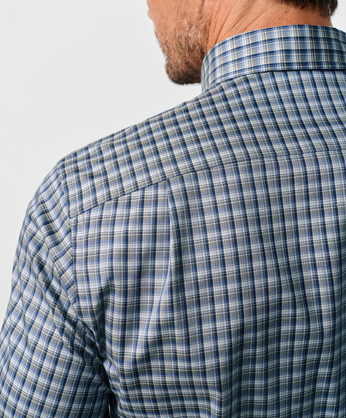 CBBD13826492 | Navy & Olive Check Sport Shirt