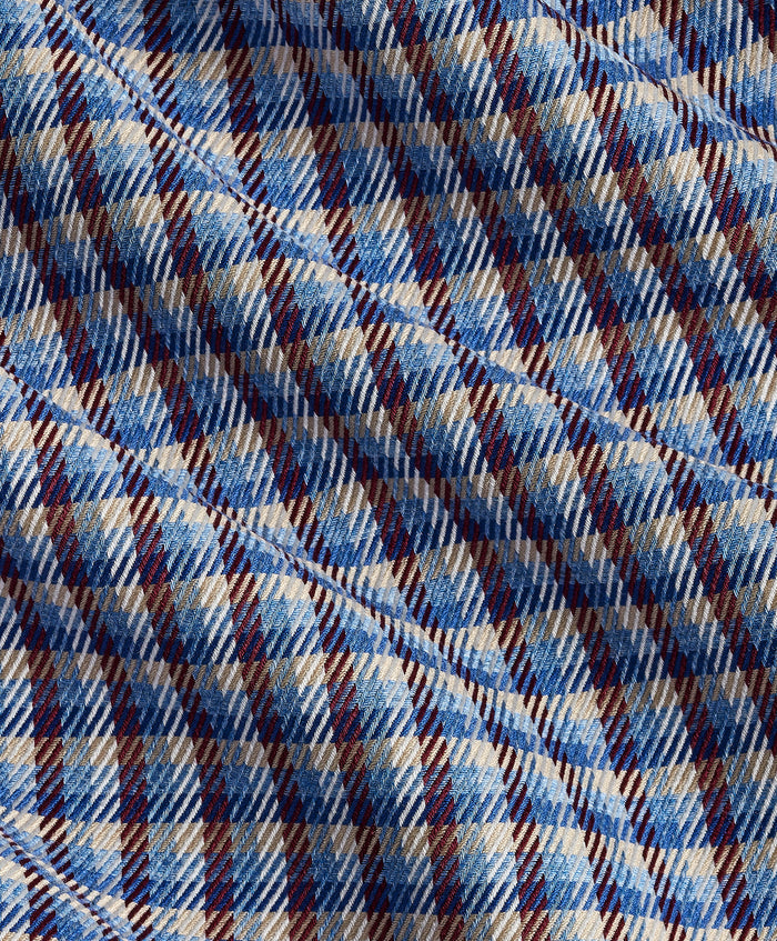 CBBD13831457 | Blue & Merlot Melange Check Sport Shirt