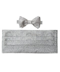 CH05582042 | Silver Paisley Self Tie Bow Tie & Cummerbund Set