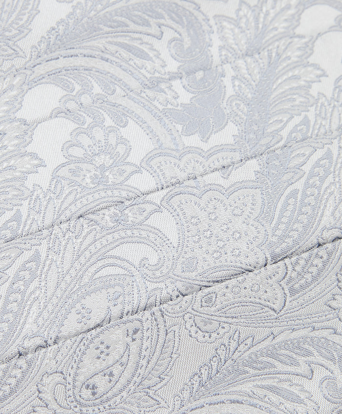 CH2593044 | Silver & White Paisley Self-tie Bow Tie & Cummerbund Set