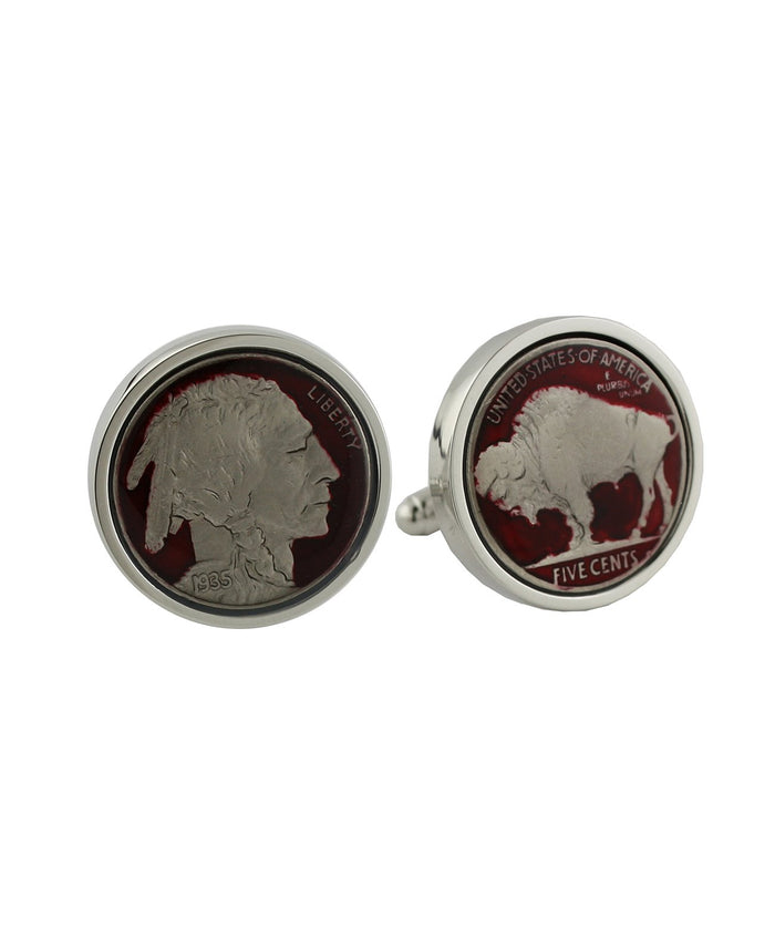 CL508002 | Sterling Silver Red Nickel Cufflinks