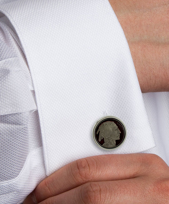 CL508002 | Sterling Silver Red Nickel Cufflinks