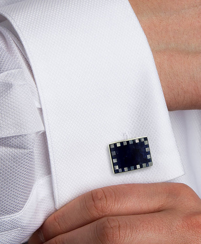 CL518802 | Sodalite and Mother of Pearl Sterling Silver Cufflinks