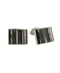 CL549102 | Hermatite and Mother of Pearl Striped Cufflinks