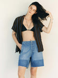 Dark Slate Gray clarke washed denim cutoff short