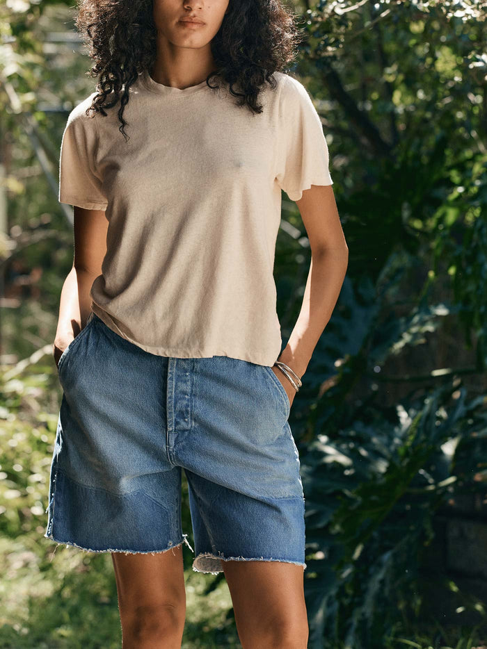 Dark Slate Gray clarke washed denim cutoff short