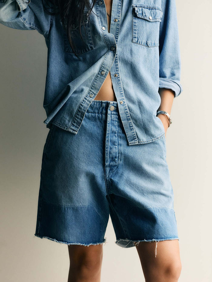 Dark Slate Gray clarke washed denim cutoff short