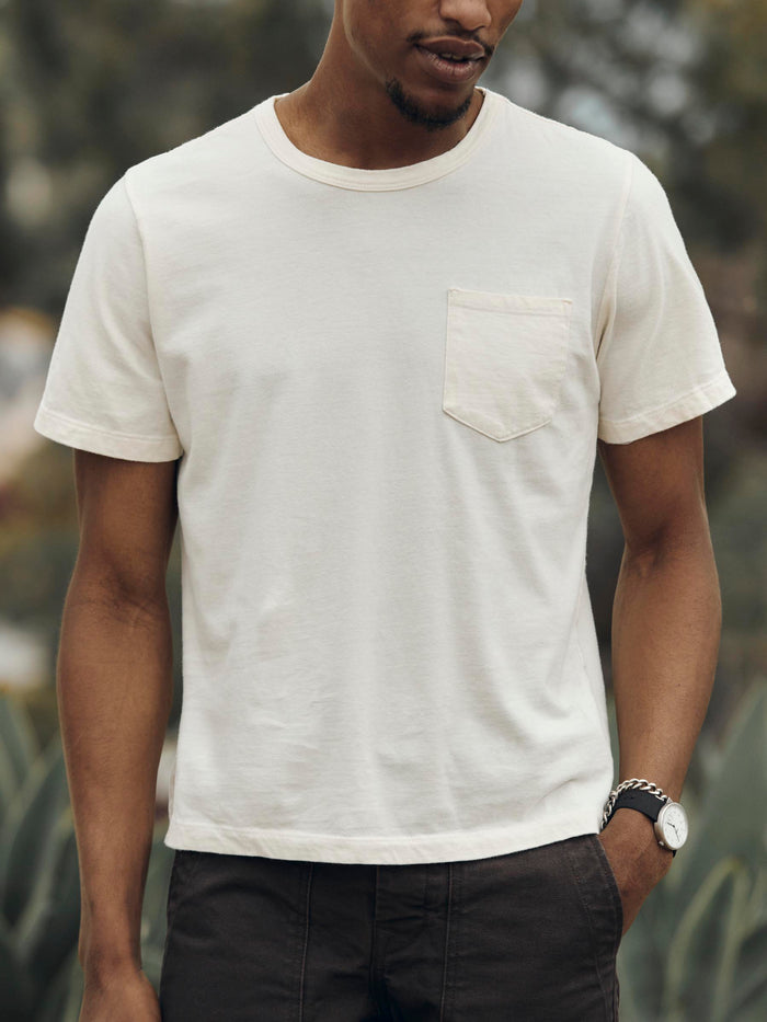 Gray classic knit pocket tee