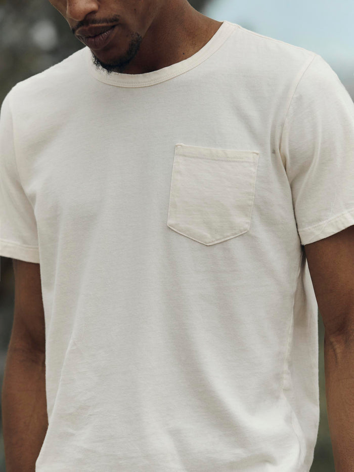 Gray classic knit pocket tee
